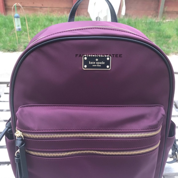 Kate spade Bradley Wilson LARGE deep plum backpack - Picture 2 of 8